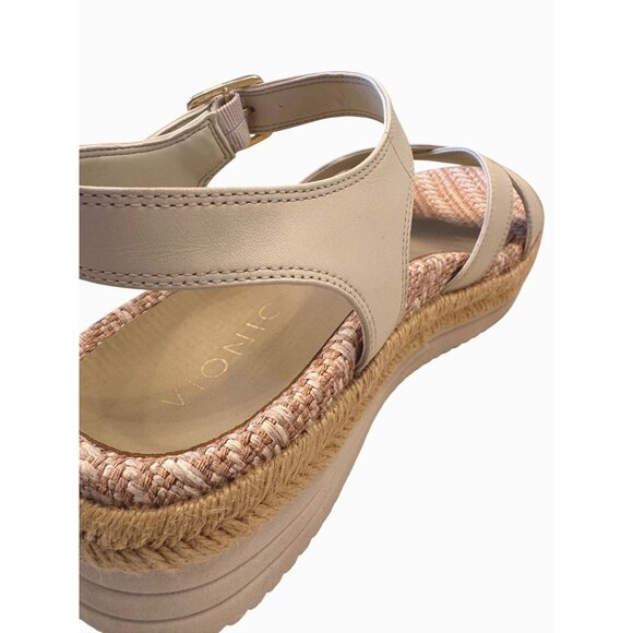 Vionic Mar Size 7.5 Strappy Platform Sandal - Cream NWOB $135 - Picture 11 of 12
